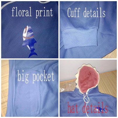 เสื้อกันหนาว ผ้าฟลีซ แบบนิ่ม ทรงหลวม ลายฉลามน่ารัก รูปที่ 8