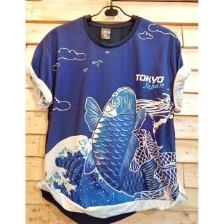 เสื้อยืดพิมพ์ลาย 3D Fish Koi Tokyo Bangkok Thailand นําเต็มรูปแบบสําหรับผู้ชาย