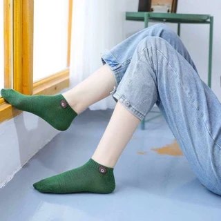 ถุงเท้าข้อสั้นลายหมีบราวน์ 10 สี พร้อมถุงแพ๊ค