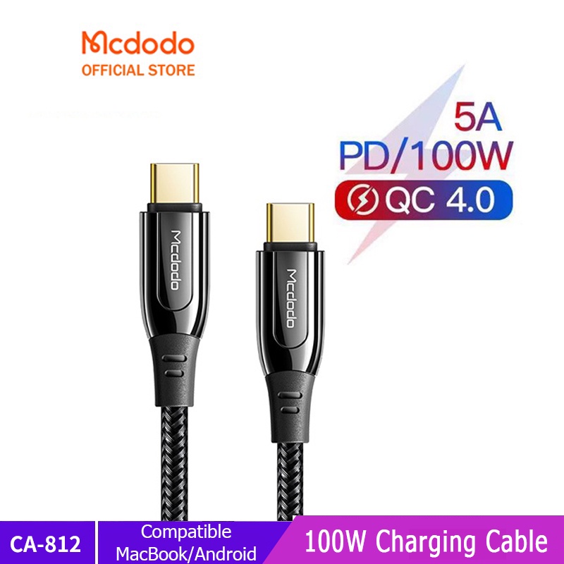 Mcdodo 100W สายชาร์จเร็ว USB C to Type C Fast Quick Charge อุปกรณ์ชาร์จมือถือ for Samsung Macbook Notebook iPad