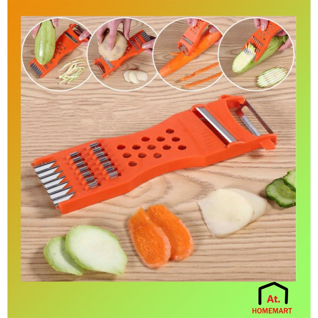 AT.Homemart ที่สไลด์ผัก 5 in 1 (รหัส 9636) | ที่ขูดมะละกอ ที่ขูดผักผลไม้ ที่สไลด์แบบเส้น/แผ่น พร้อมปอกเปลือก