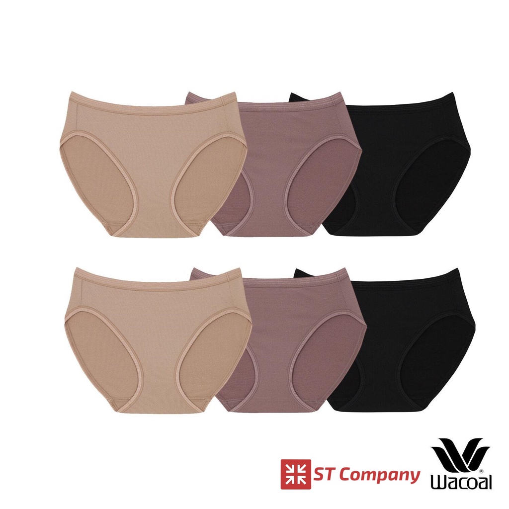 กางเกงใน ทรงบิกินี่ Wacoal Bikini Panty 6 ตัว เบจ-น้ำตาลไหม้-ดำ รุ่น WU1M29/WQ6M29 กางเกงในวาโก้ กาง