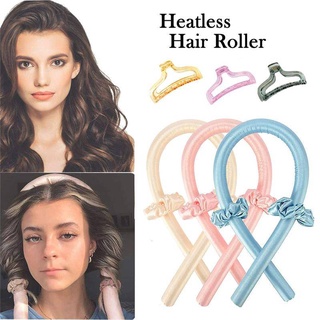 พร้อมส่ง  Heatless ผม Curler ไม่มีความร้อนริบบิ้นผม Roller Curling Rod Headband Sleeping ลูกกลิ้งผม Wave Formers DIY เคร