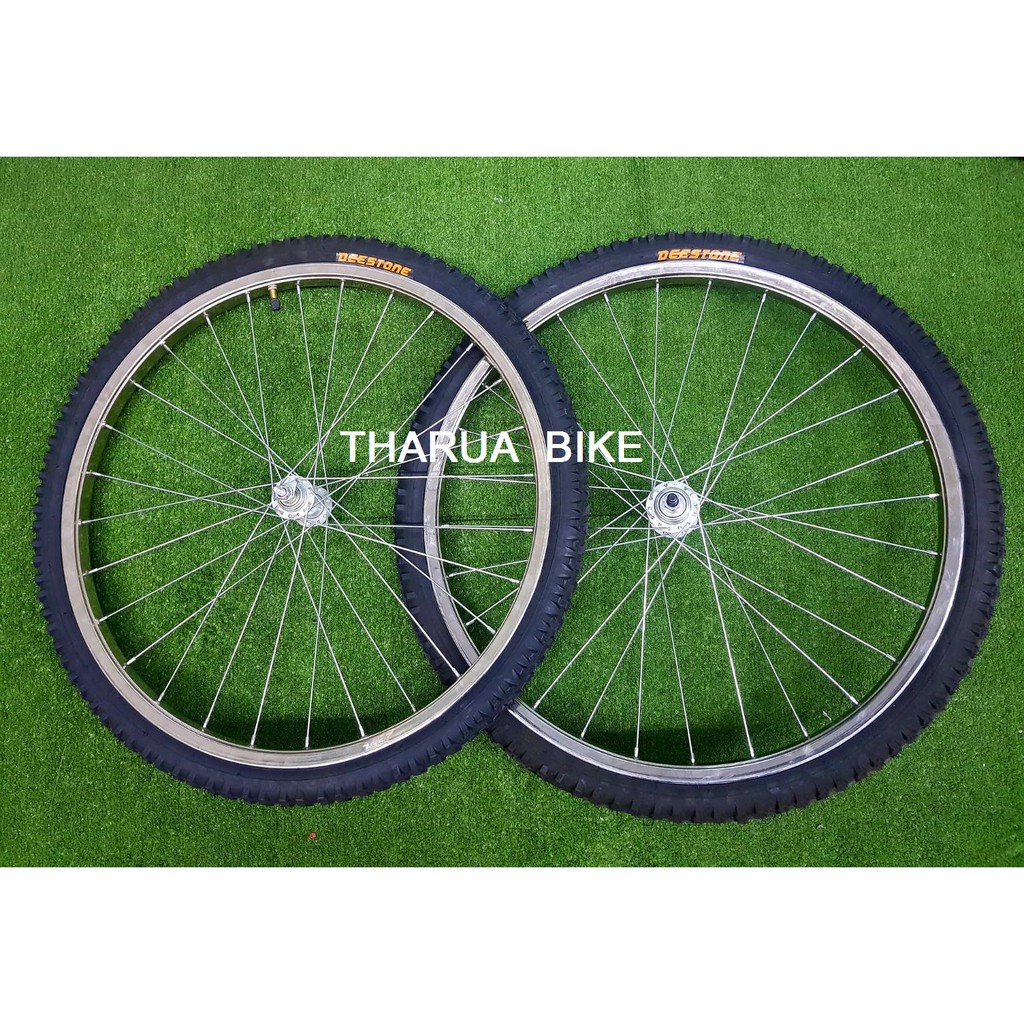 ล้อจักรยาน 24x175 / 24x13/8 นิ้ว หน้า+หลัง พร้อมยาง