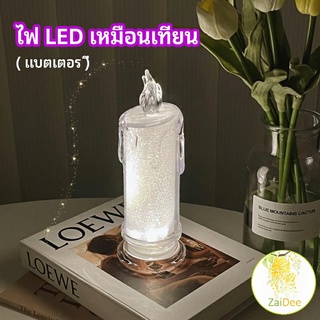 โคมไฟเทียน LED รูปเทียน ไฟกลางคืน  โคมไฟตั้งโต๊ะ โคมไฟข้างเตียง LED light