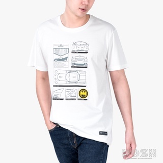 DOSH:MENS T-SHIRTSเสื้อยืด คอกลม แขนสั้นผู้ชาย สีขาว S-M-L-XLลิขสิทธิ์พิมพ์ลายBATMAN รุ่น9DBMT5259-OW