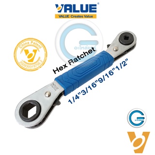 ประแจขันวาล์ว ยี่ห้อ Value รุ่น VRT-202 ขนาด 1/4" ,  3/16", 9/16" , 1/2"