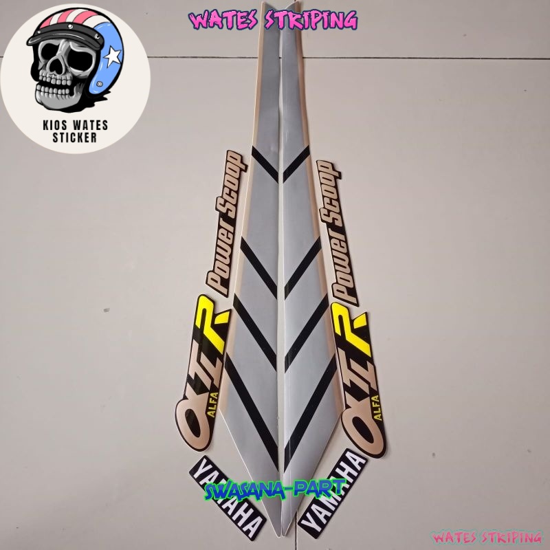 Striping Sticker Lis Les Polet Yamaha v100/Alfa Alfa 100 power soop stracker Lis body gold motor คุณภาพดีที่สุด Wates Sticker