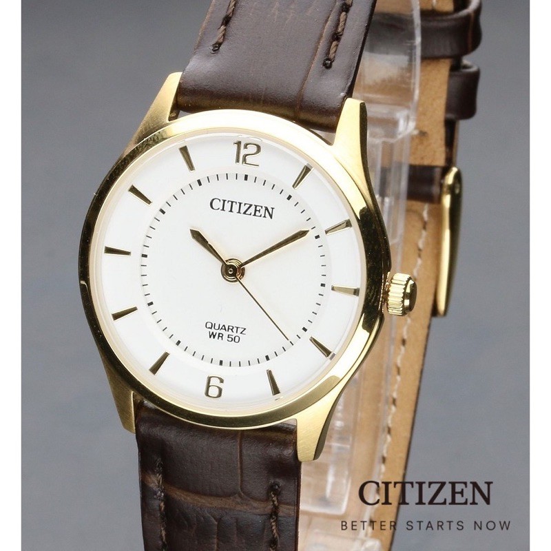 CITIZEN รุ่น ER0203-00B Leather Lady Watch Quartz