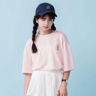 เสื้อยืด over size ปักขวดยาคูลท์