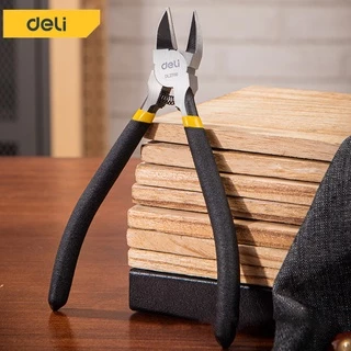 Deli คีมปอกสายไฟ คีมตัดปากเฉียง ตัดสายไฟ ตัดลวดอิเล็กทรอนิกส์ 4.5/6/7 นิ้ว แข็งแรง Cutting Nippers