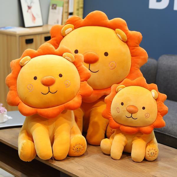 ตุ๊กตาของเล่นตุ๊กตาสิงโตตัวน้อยน่ารักเด็กนอนพร้อมหมอนเบาะผ้าตุ๊กตาของขวัญวันเกิดให้แฟน
