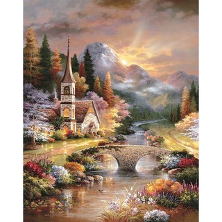 Diy landscape house diamond painting / cross stitch / bedroom living room / wall stickers wall painting decoration