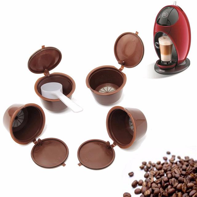 แคปซูลกรองกาแฟ แบบใช้ซ้ำได้ สำหรับเครื่องชง dolce gusto 1/5 ชิ้น