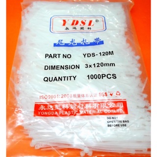 สายรัดเคเบิ้ลไทร์ Cable tie YDS-100M 3X120mm(สีดำ สีขาว) 950PCS *ยาว 4.5นิ้ว