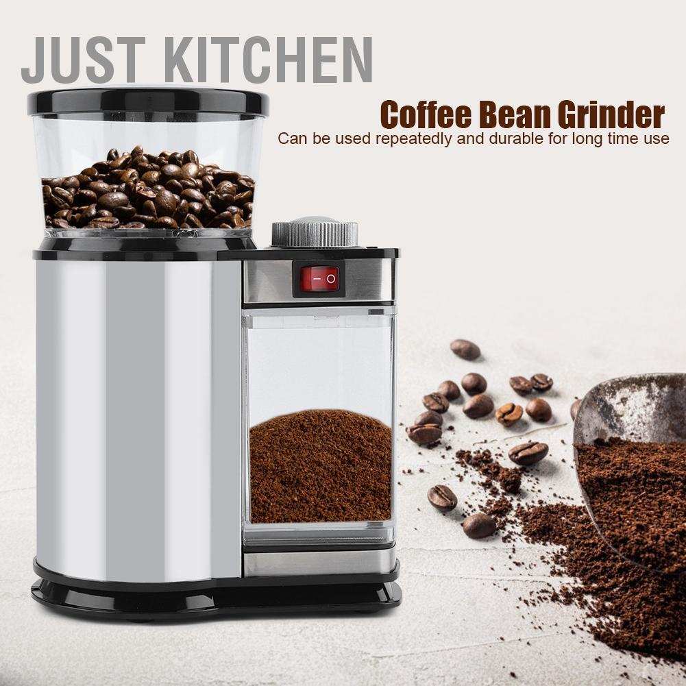 Just Kitchen Stainless Steel Durable Adjustable Electric Coffee Bean