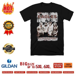 Chonghaijia Xs-6Xl เสื้อยืดผ้าฝ้ายพิมพ์ลาย Eagles Rock Hotel California Tour 1977 สไตล์วินเทจสําหรับผู้ชาย