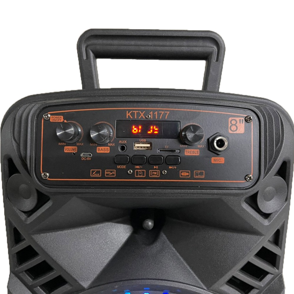 KTX-1177 ลำโพงบลูทูธ เบสหนัก ปรับเบสได้ ปรับเสียงแหลมได้ ดอกลำโพง8นิ้ว 20 วัตต์ (แถมฟรี ไมโครโฟน สายชาร์จ รีโมท)