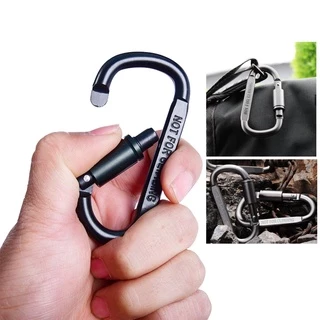 แพ็ค 6 ชิ้น Carabiner D Ring สำหรับแขวนของ หรือยึดดึง อุปกรณ์สำหรับตั้งแคมป์ ห้อยเปล คาราบิเนอร์อลูมิเนียม แบบตะขอเกี่ยว