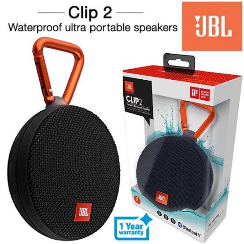 JBLลำโพง Bluetooth กันน้ำ รุ่น JBL CLIP2 ของใหม่ รับประกัน (ของแท้) สีดำ