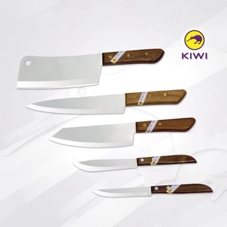 KIWI W-5W มีดชุดคู่ครัว ด้ามไม้ 5 ชิ้น มีดกีวี มีดทำครัว