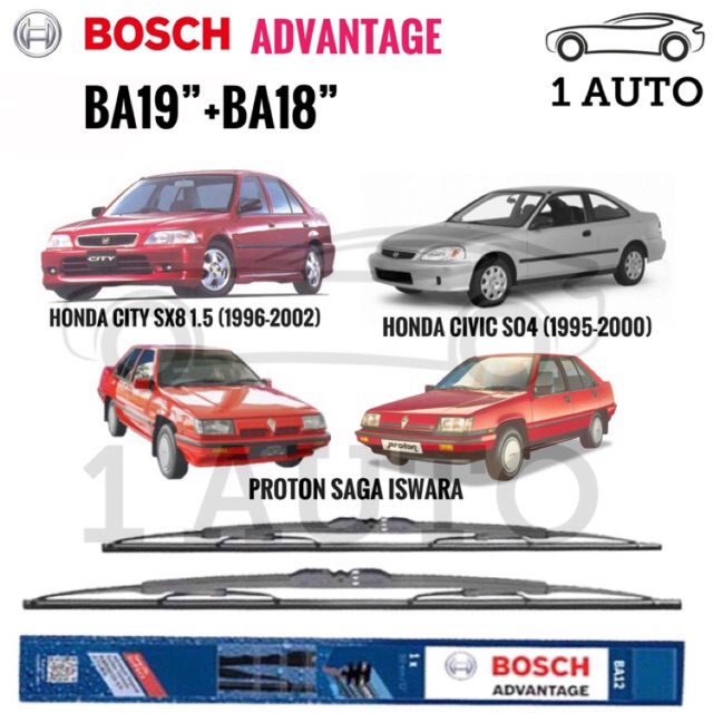 BOSCH ADVANTAGE WIPER สําหรับ ISWARA, HONDA CITY SX8, CIVIC S04 (19"/18")