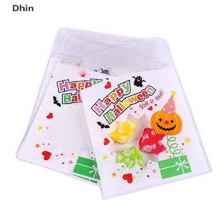 [Dhin] 50pcs Halloween Gift Bags Biscuit Candy Packaging Bag Ghost Festival Party Gift COD