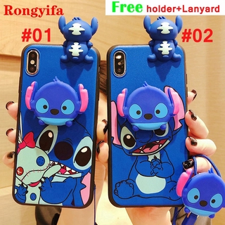 Stitch Phone Case OPPO F9 Pro A7 A5S F7 F5 A73 F3 A71 A77 A83 A79 A3s Realme C1 F1s A39 A57 A37 Neo 9 R9s R9 F1 F3 Plus Phone Case Cartoon Cute Soft TPU Case Cover (ncluding Popup Stand &amp; Lanyard)