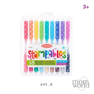 สีเมจิกเด็กปลอดสารพิษ Stampables มีตัวปั๊มทุกแท่ง 18สี 18ลาย มีกลิ่นหอม