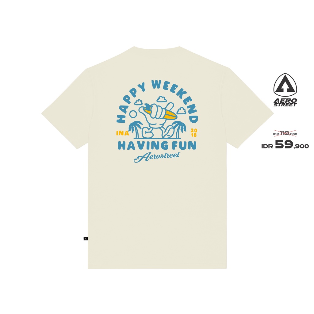 เสื้อยืด ลาย Aerostreet Having Fun Beige ABCAA สีเบจS-5XL