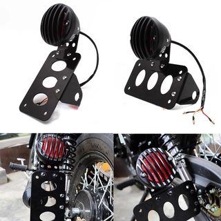 Motorcycle Accessories Retro Side Mount Universal License Plate Holder Tail Light License Plate Bracket Assembly