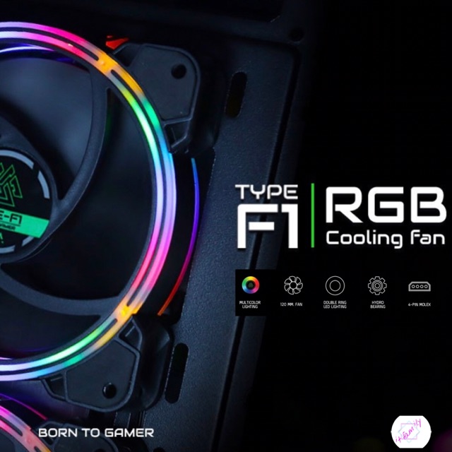 SALE EGA TYPE-F1 Case Fan RGB 120mm. พัดลมเคส #คำค้นหาเพิ่มเติม คีย์บอร์ดเกมมิ่ง Keybord EGA RGB USB เข้าสายตัวเมีย DisplayPort