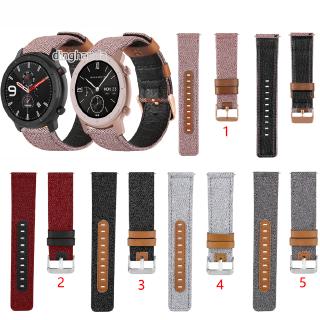 สายหนังแท้ทำจากผ้าแคนวาส Huami Amazfit GTR 42mm 47mm GTR2 GTR 2e GTR 3 pro