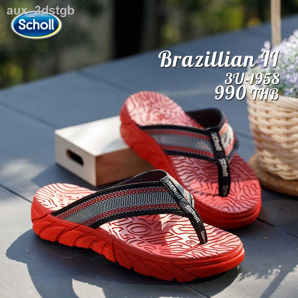 ✚SCHOLL Brazillian2 3u-1958 รองเท้าแตะผู้ชาย รองเท้าแตะผู้หญิง (สีแดง)
