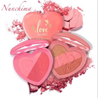 ปัดแก้ม ทาตา หัวใจ KISS BEAUTY 2 COLOR BLUSHER 3 COLOR EYESHADOW #83228