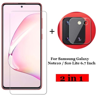 2 in 1 Tempered Glass For Samsung Galaxy Note10 Note 10 S10 Lite 10Lite 6.7" Back Camera Lens Protection Film Full Transparent Clear Screen protector Tempered Glass