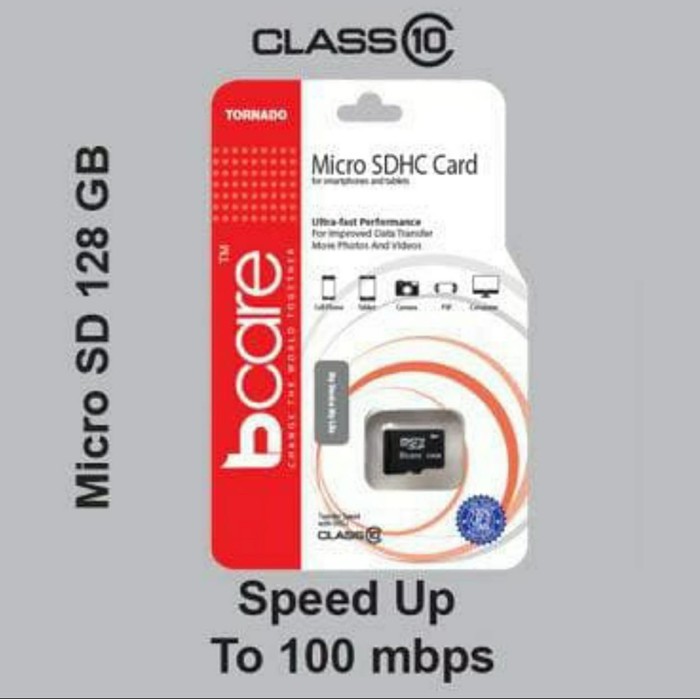 การ์ด Micro SD BCare 128GB Tornado Class 10 สําหรับกล้องวงจรปิดกล้อง IP