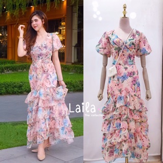 แม็กซี่เดรส ตัวยาว โทนสีพาสเทลสวยๆ ลายดอกไม้