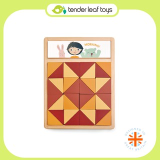 Tender Leaf Toys ของเล่นไม้ ของเล่นเสริมพัฒนาการ ปริศนาตัวต่อหรรษา Patchwork Quilt Puzzle