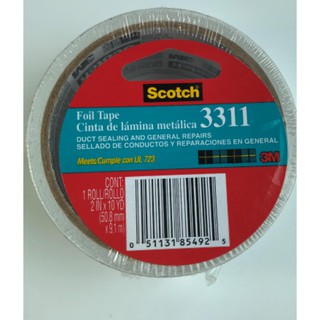 เทปอลูมิเนียม 3M Scotch® Foil Tape สำหรับงานทั่วไป ขนาด 2 นิ้ว ยาว 10 หลา