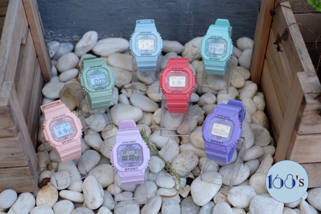 (พร้อมส่งจากไทย)นาฬิกาแฟชั่น ยักษ์เล็กสีพาสเทล มี12สี ถูกที่สุด*มีเก็บปลายทาง
