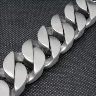 หนักขนาดใหญ่สีเงิน Cuban Curb Casting Link Chain สร้อยข้อมือ 316L สแตนเลส Cool Men กําไลข้อมือเครื่องประดับ 20 มม.