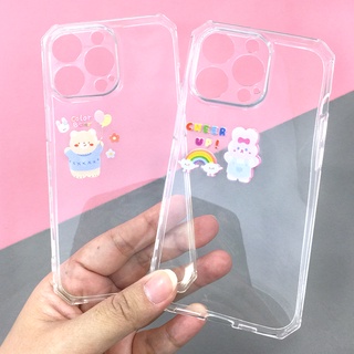 เคส i11/13/13pro/13promax/ Sumsung พร้อมส่งจากไทย!! เคสใสมุมเหลี่ยม TPU เคสกันกระแทก ด้านข้างพิมพ์ลาย เคสกันกล้องการ์ตูน