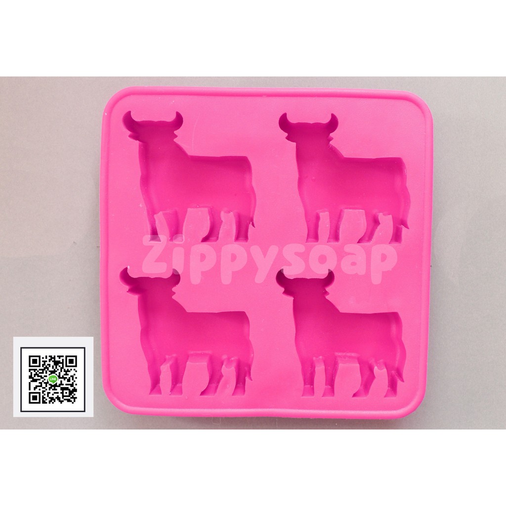 แม่พิมพ์ซิลิโคน วัว 35g 6*6*1.5 cm 004884 สีสุ่มไม่สามารถเลือกสีได้
