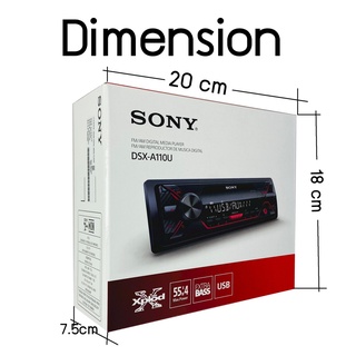 (ของแท้100%)  SONY DSX-A110U วิทยุติดรถยนต์ เครื่องเล่นUSB MP3 FM AMขนาด 1DIN แถมหน้ากาก MASK พร้อมรีโมทคอนโทล