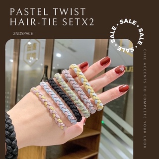 🔥SALE🔥ยางรัดผมแบบถักสีพาสเทลหวาน🌈✨สีสวยมุ้งมิ้ง🌸🌷✨Pastel Twist Rope📌พร้อมส่ง‼️