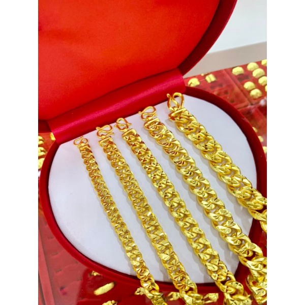 สร้อยข้อมือ เลสบิดแบน 2สลึง ถึง 10 บาท ทองชุบ ทองไมครอน ทองปลอม