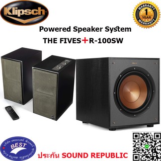 Klipsch The Fives + R-100SW Powered Speakers