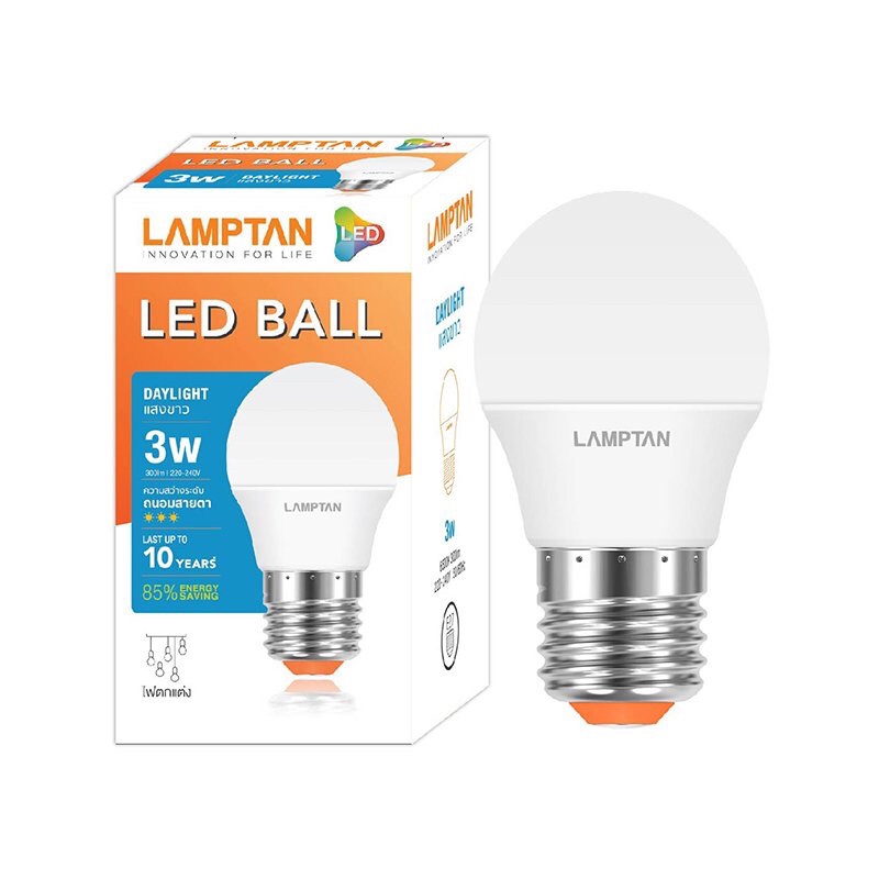 หลอดไฟ LED 3 วัตต์ LAMPTAN รุ่น Ball E27