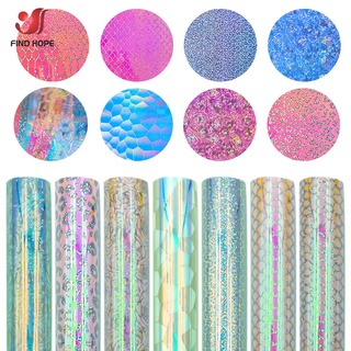 Holographic Craft Vinyl Permanent Adhesive Glossy Waterproof Vinyl for Cricut Silhouette Cameo and Other Cutters Home Cup Decor